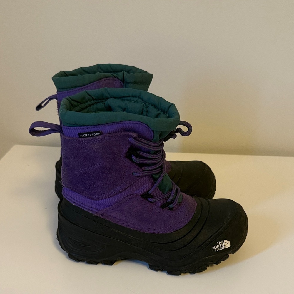 The North Face Kids Purple and Green Waterproof Rain & Snow Boots